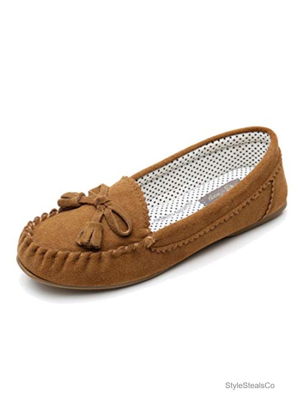 Cow Suede Mocc Bow Whipstitch Indoor Outdoor